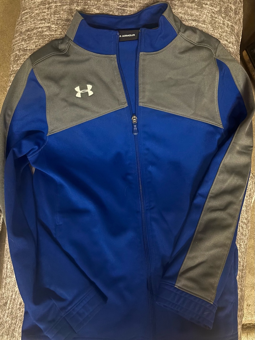 Under Armour Royal Blue and Gray Full-Zip Training Jacket